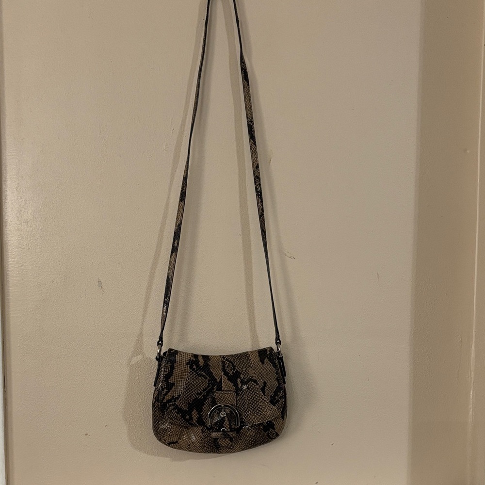 Coach soho python Brown and Black Snake Print Cro… - image 1